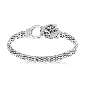 Sterling Silver Panther Bangle Bracelet